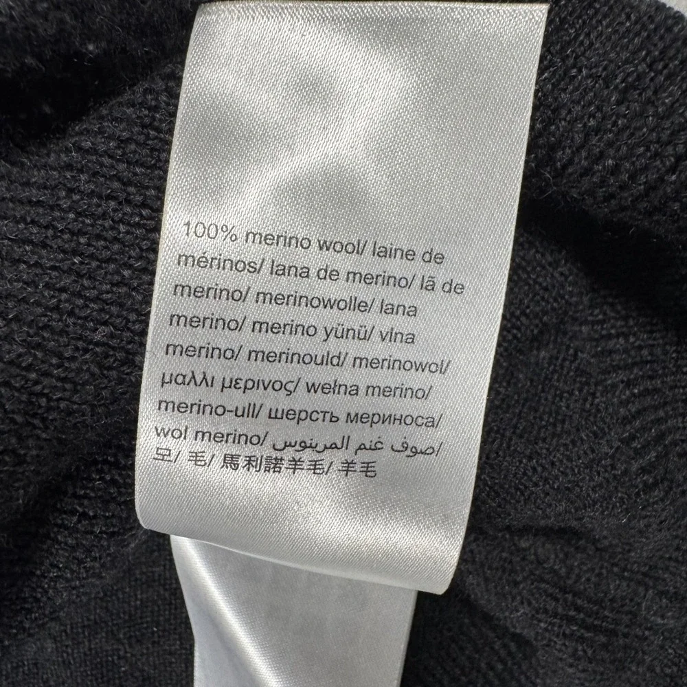 Calvin Klein V-Neck Sweater Mens L Grey Italian Merino Wool Embroidered CK Logo